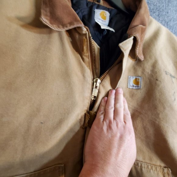 VINTAGE CARHARTT BRN ARCTIC QUILT LINED DUCK CANVAS BROWN JACKET SIZE XL - Picture 9 of 16